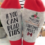 Lovely Christmas Day Letter Red Socks