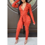 Lovely Leisure Knot Design Jacinth One-piece Jumps