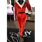 Lovely Sexy Patchwork Red One-piece Jumpsuit