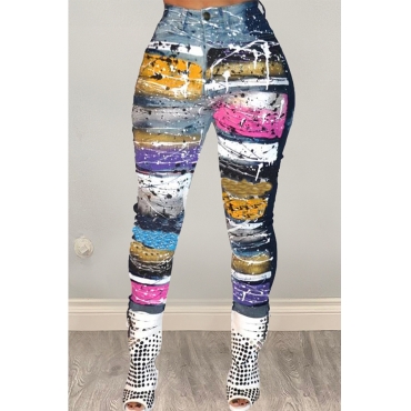 

LW BASICS Trendy Printed Multicolor Pants, Multi