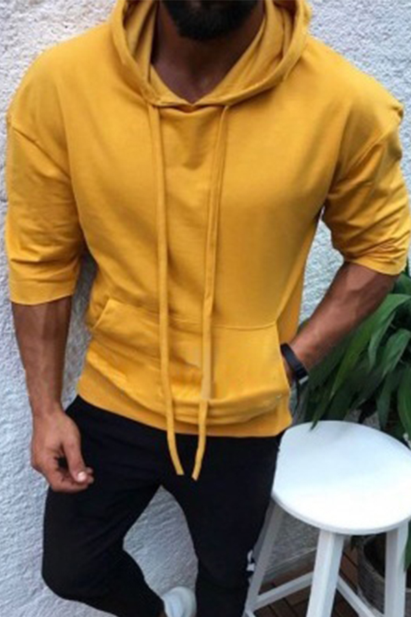 

Lovely Casual Hooded Collar Yellow Hoodie