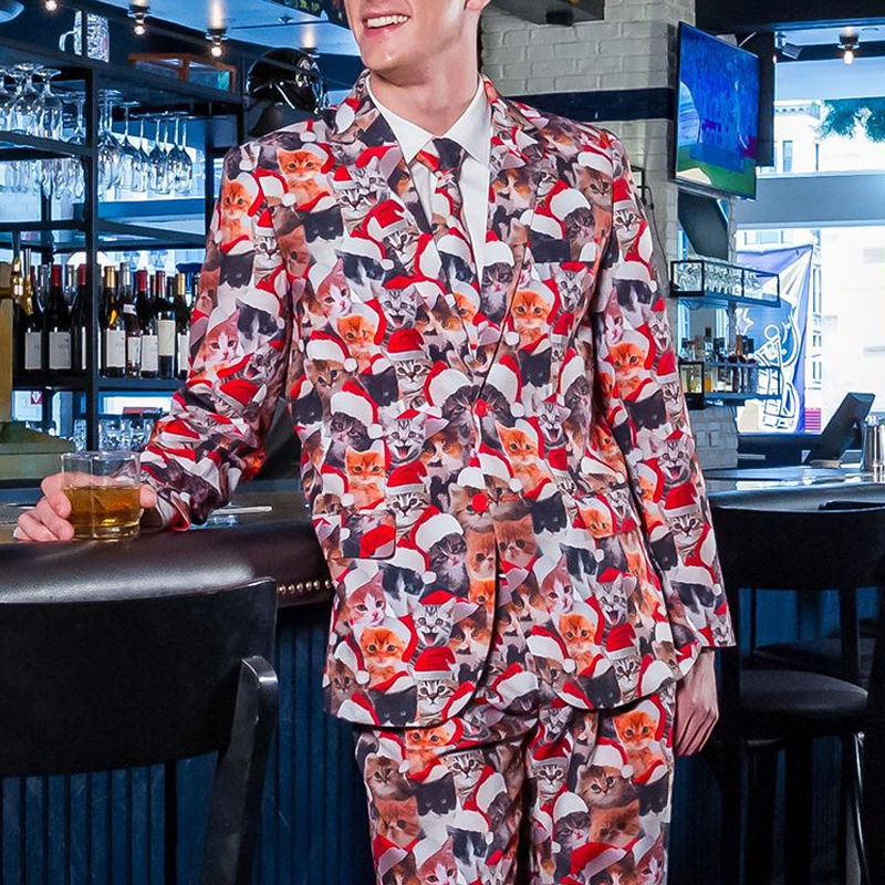 

Lovely Christmas Day Print Red Formal Wear