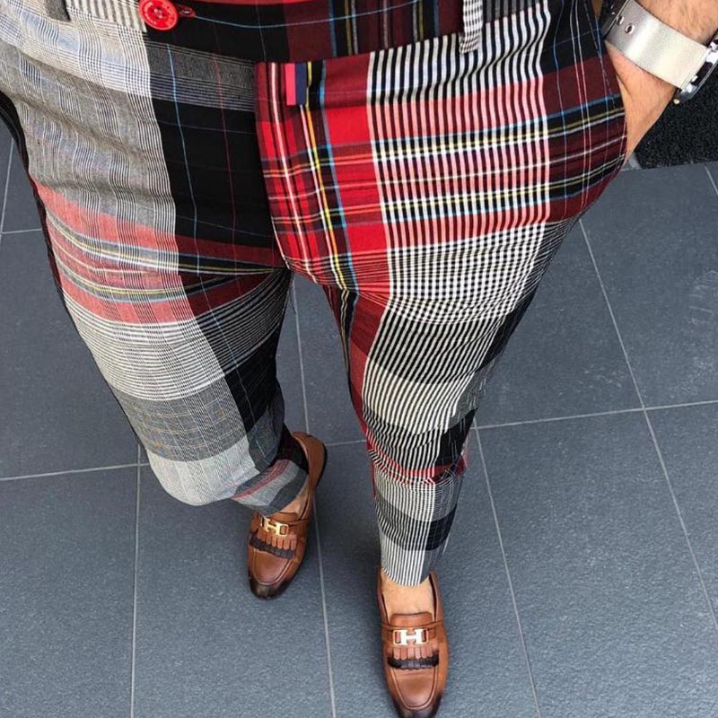 

Lovely Casual Plaid Black And Red Pants, Red and black check