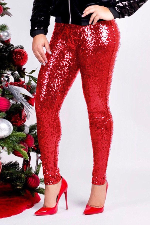 red sequin pants zara