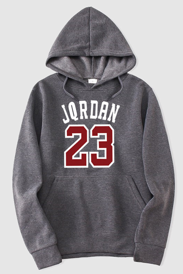 

Lovely Casual Hooded Collar Letter Dark Grey Hoodie