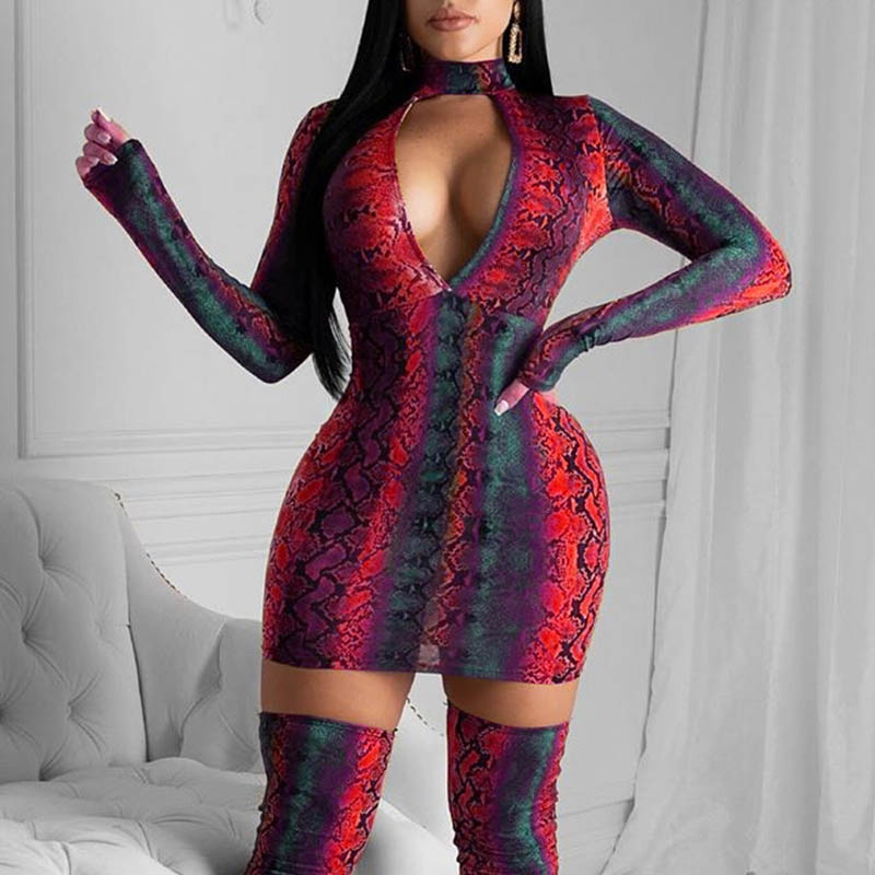 

Lovely Chic Hollow-out Print Wine Red Mini Dress