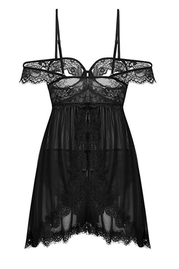 

Lovely Sexy Lace Black Babydolls