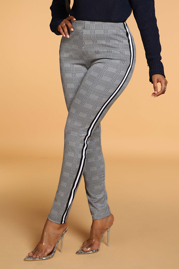 

Lovely leisure Plaid Print Pants, Hound stooth