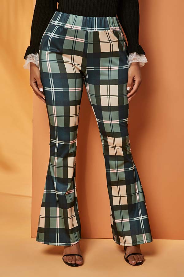 plaid green and blue pants