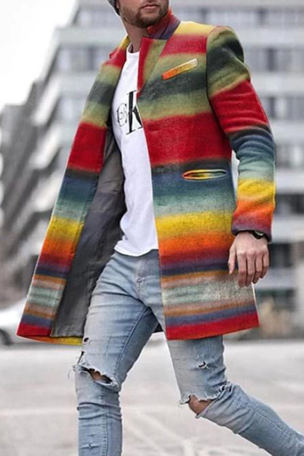

Lovely Bohemian Color-lump Patchwork Multicolor Coat, Multi