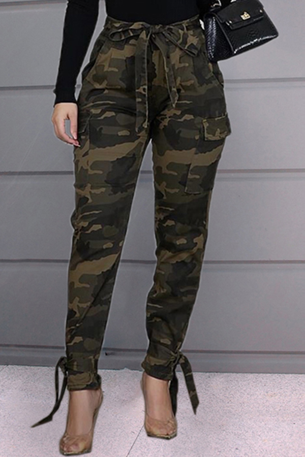 Lovely Casual Camo Print Pants