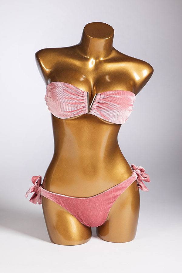 

Lovely Patchwork Pink Two-piece Swimsuit