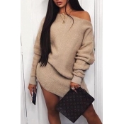 Lovely Chic Basic Khaki Mini Dress