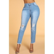 Lovely Chic Hollow-out Blue Jeans