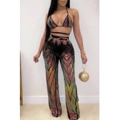 Lovely Sexy Spaghetti Straps Multicolor Two-piece 