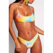 Lovely Print Multicolor Two-piece Swimsuit