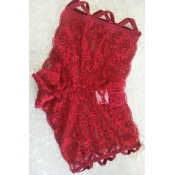 Lovely Sexy Hollow-out Wine Red Panties