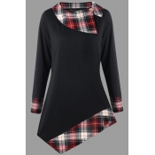 Lovely Chic Patchwork Black Plus Size Blouse