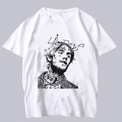 Lovely Leisure Print Basic White T-shirt