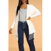 Lovely Casual Tassel Design Multicolor Cardigan