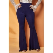 Lovely Casual Flared Blue Pants