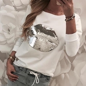 Lovely Casual Lip White Sweatshirt Hoodie
