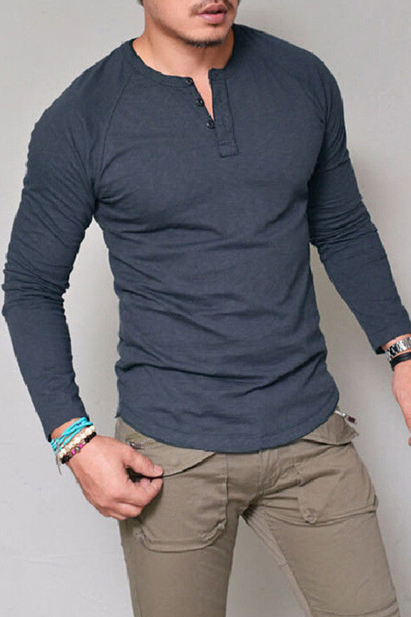 

Lovely Casual Basic Blue T-shirt