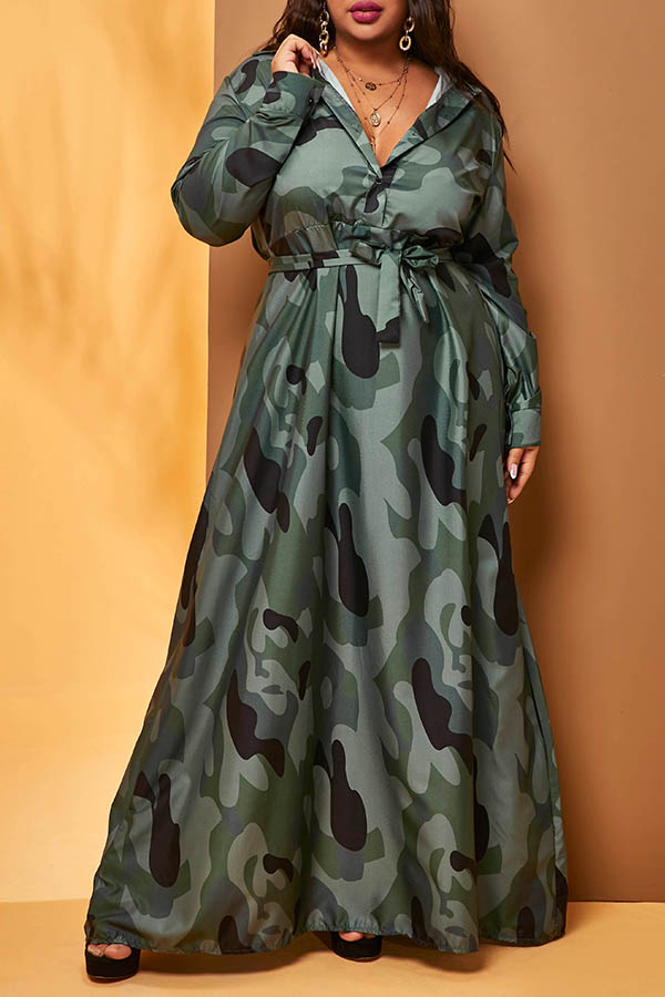 camouflage maxi dress plus size