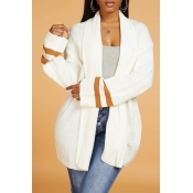 Lovely Chic Striped White Cardigan