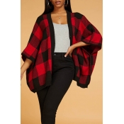 Lovely Casual Plaid Red Cardigan