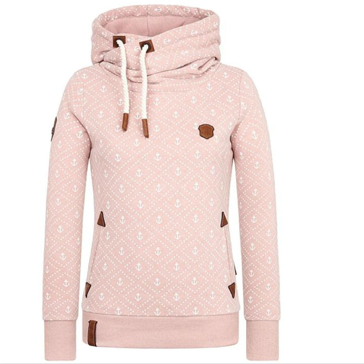 

Lovely Casual Print Pink Plus Size Hoodie