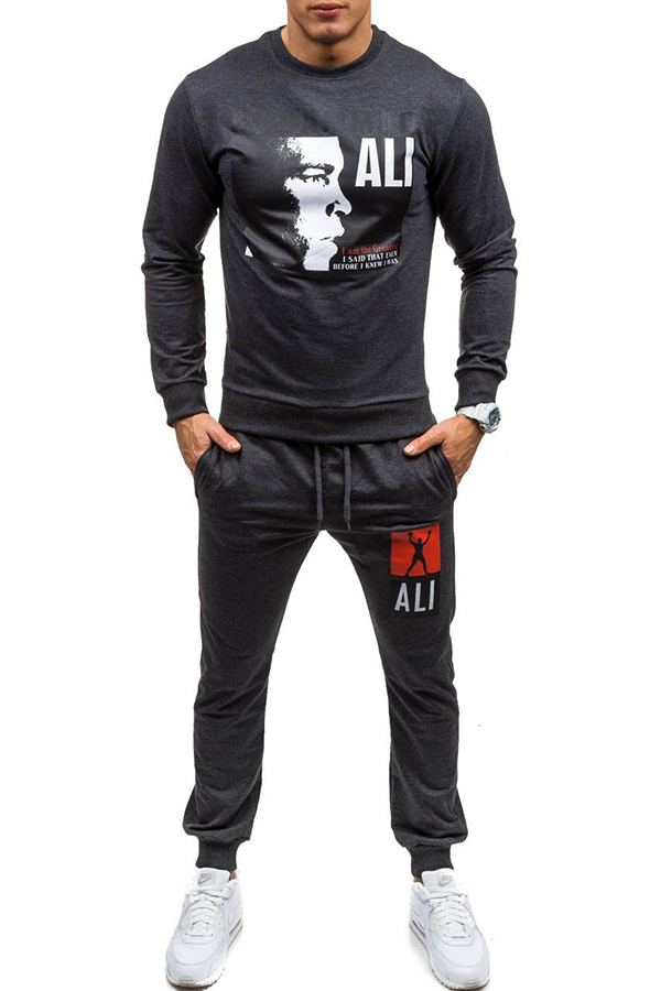 

Lovely Casual Print Black Two-piece Pants Set