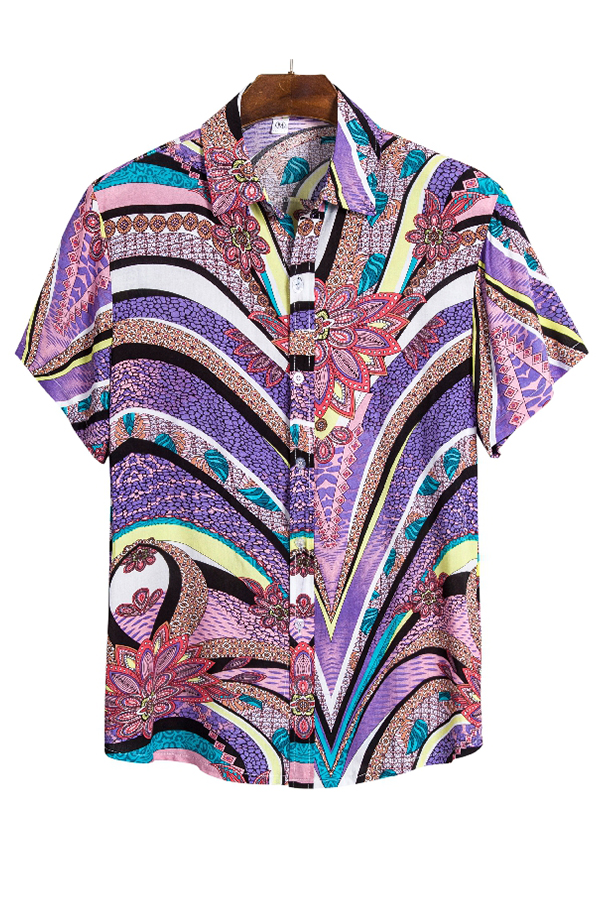

Lovely Chic Striped Print Multicolor Shirt, Multi