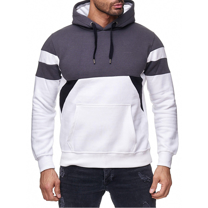 

Lovely Casual Hooded Collar Patchwork Grey Hoodie
