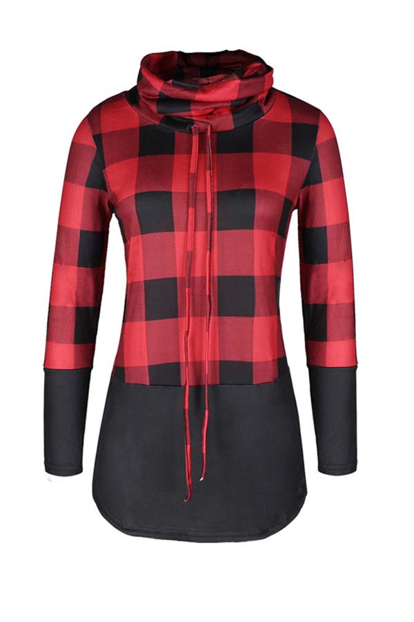 Lovely Casual Patchwork Red Plus Size Hoodie
