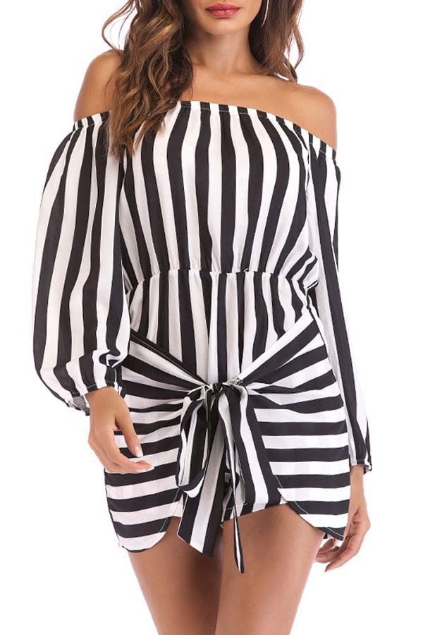 

Lovely Chic Striped Black One-piece Romper