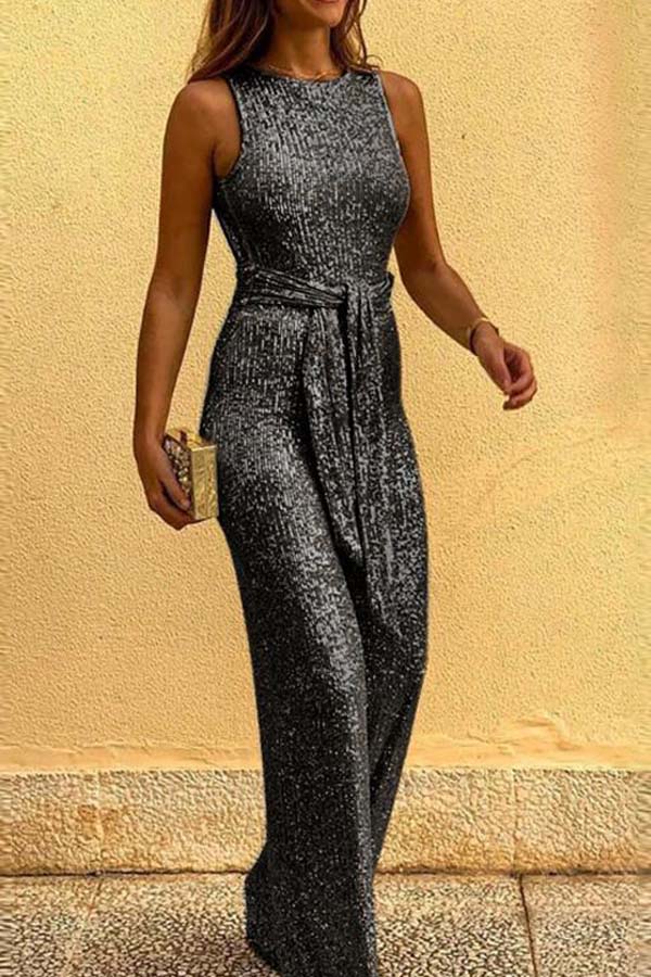 

Lovely Trendy Loose Black One-piece Jumpsuit