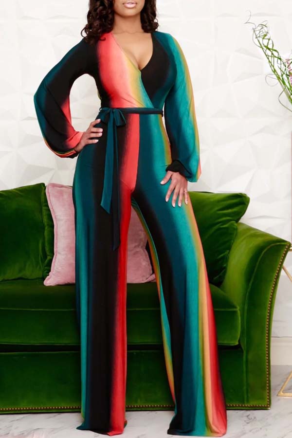 

Lovely Knitting Casual Striped Basic Straight Yes(Elastic) Jumpsuit, Multicolor mstn