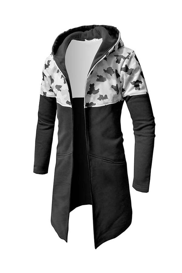 

Lovely Casual Patchwork Black Jacket
