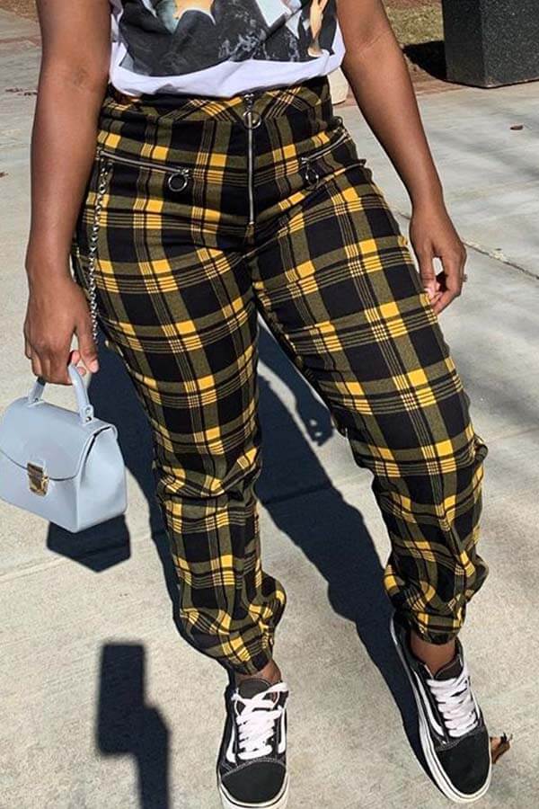 

Lovely Trendy Print Yellow Pants