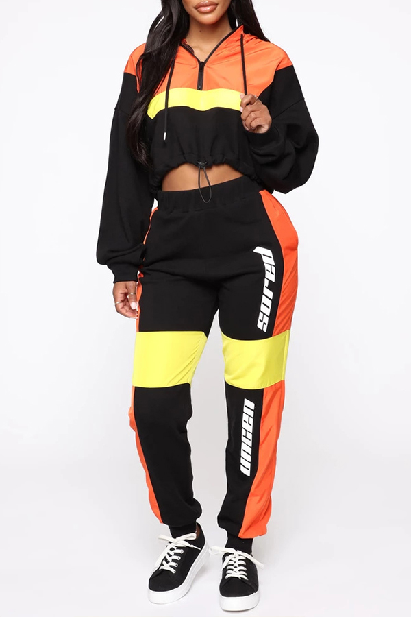 

Lovely Casual Patchwork Multicolor Two-piece Pants Set, Multi