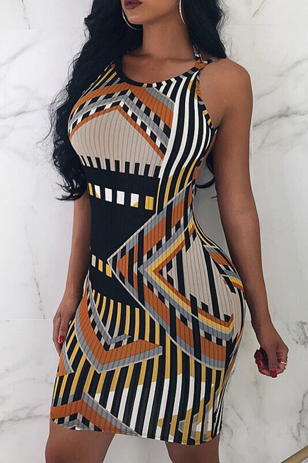 

Lovely Casual Print Multicolor Mini Dress, Multi
