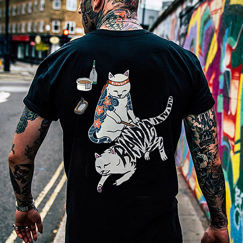 

Lovely Casual O Neck Print Black T-shirt