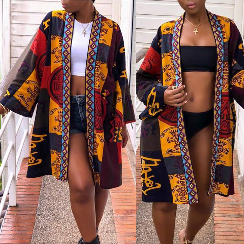 

Lovely Casual Print Multicolor Coat, Multi