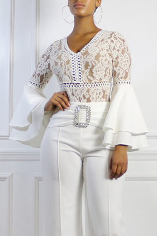 

Lovely Work Patchwork White Bodysuit