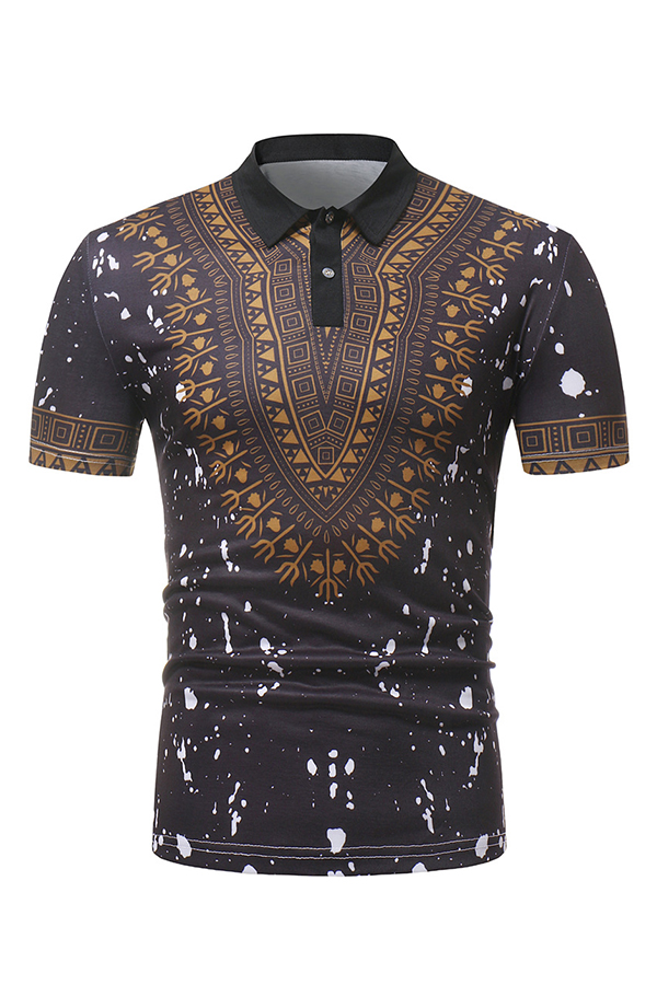 

Lovely Casual Print Black Shirt