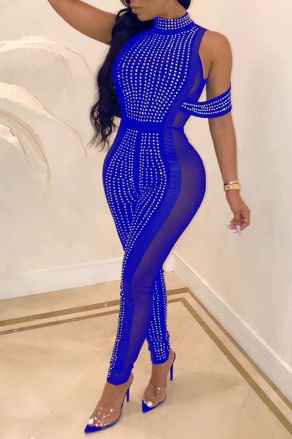

Lovely Stylish Skinny Blue One-piece Jumpsuit