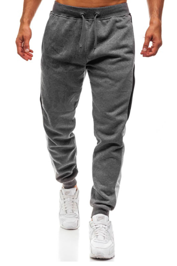 

Lovely Casual Patchwork Dark Grey Pants