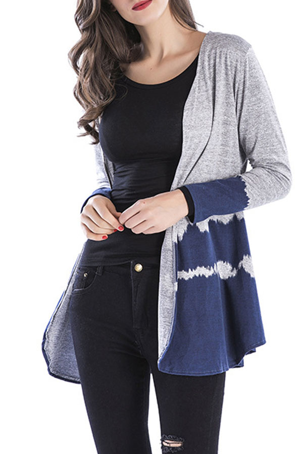 

Lovely Leisure Print Blue Coat