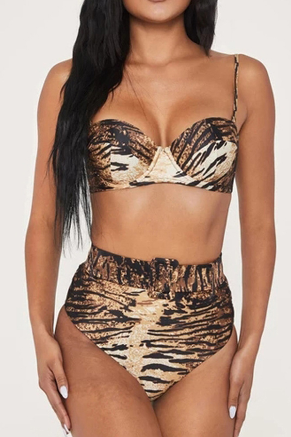 

Lovely Tiger Stripes Two-piece Swimsuit